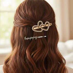 Ladies 2 Piece Heart Happy Hair Accessory Set